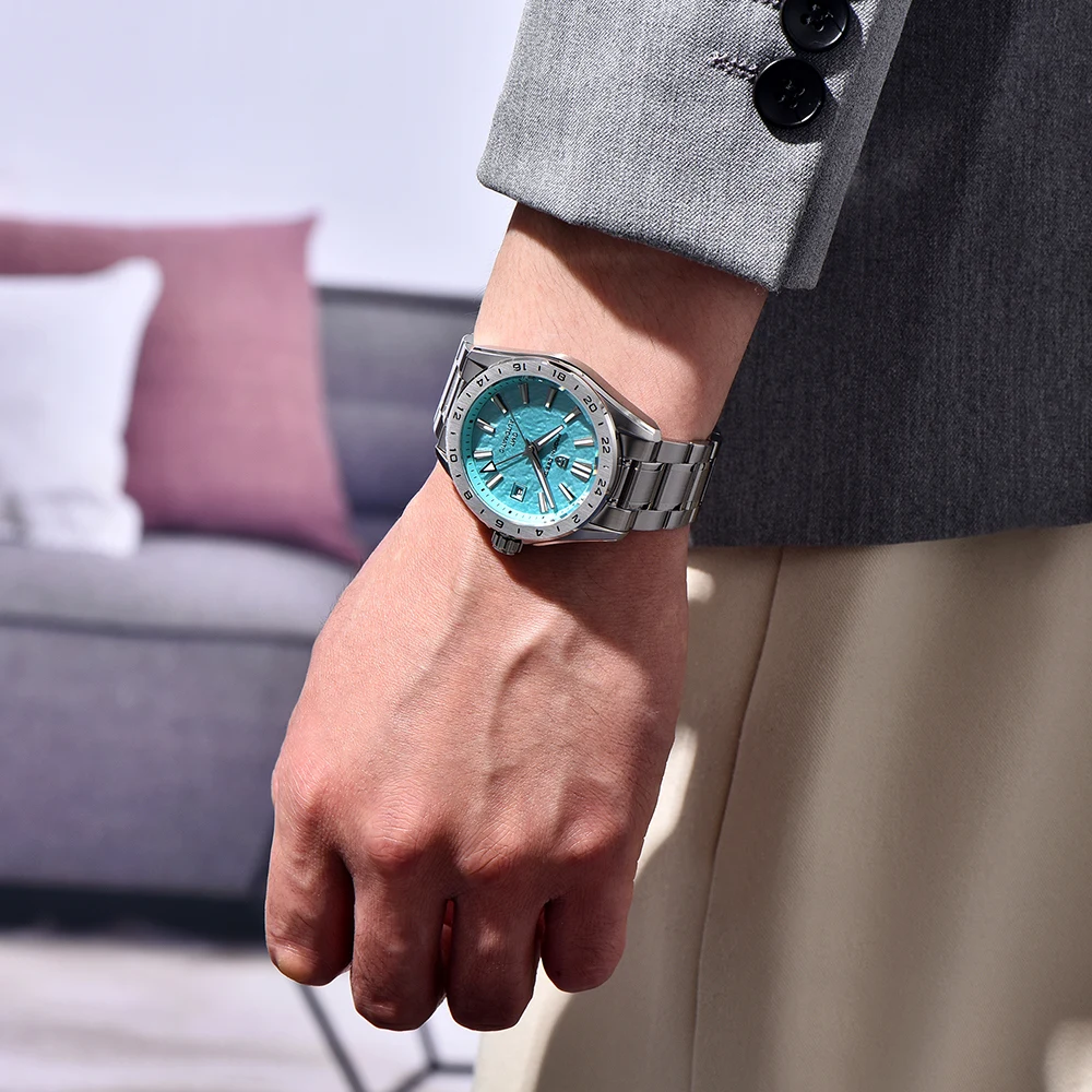 PAGANI DESIGN 42 Мм Роскошные Мужские Спортивные Часы GMT С Сапфировым Стеклом AR