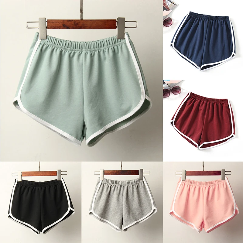 Sports Shorts Women Summer  New Candy Color Anti Emptied Skinny Shorts Casual Lady Elastic Waist Beach Short Pants