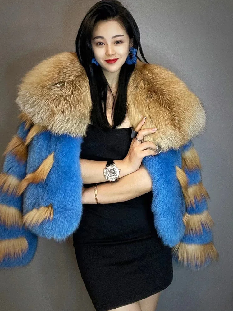 OFURTEBUY Natural Real Fox Fur Coat Women Fur Coat For Women Warm Luxury Winter Jacket Women Promotion Female Vest Plus Size