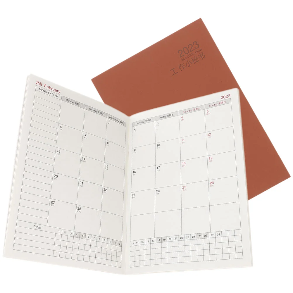 

2Pcs Planner 2023 Weekly Monthly Planner Writing Papers Notebook 2023 Planner Monthly Planner for Daily Office Student Home