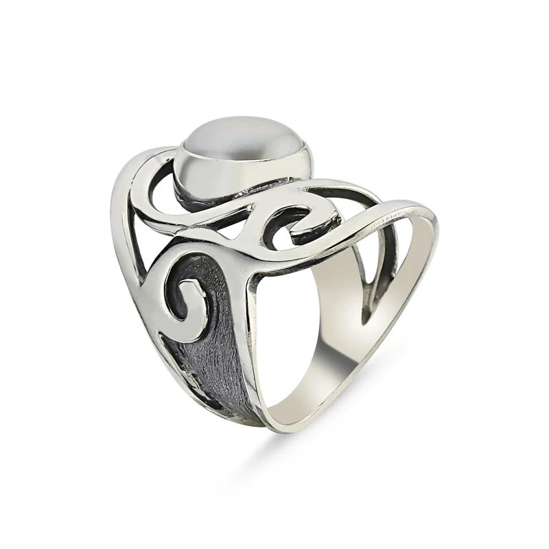 

Silver 925 Sterling Pearls of Handwork Ring