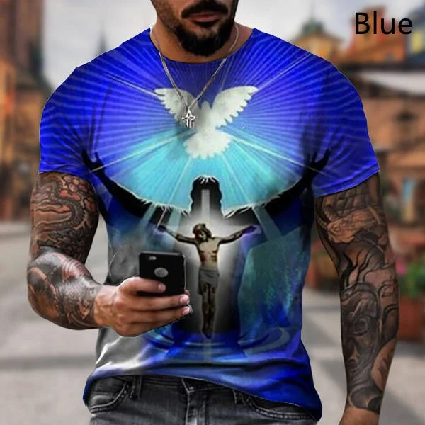 

BIANYILONG brand summer comfortable T-shirt God! Fashionable Jesus T-Shirt Funny Short Sleeve Christian Men's T-Shirt