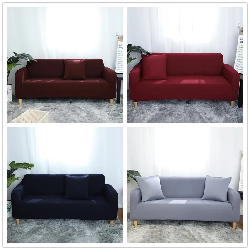 

2021 simple pure color wrap completely comfortable sofa sets