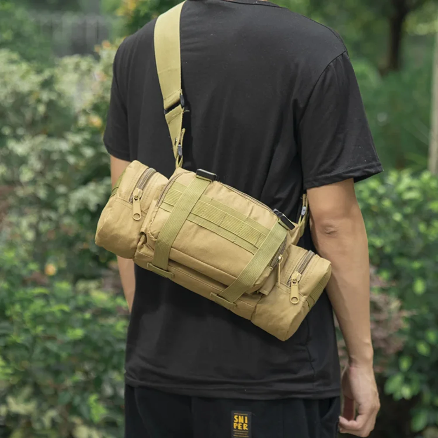 Outdoor Hiking Waist 600D Waterproof Oxford Climbing Shoulder Bags Fishing Camping Pouch Chest