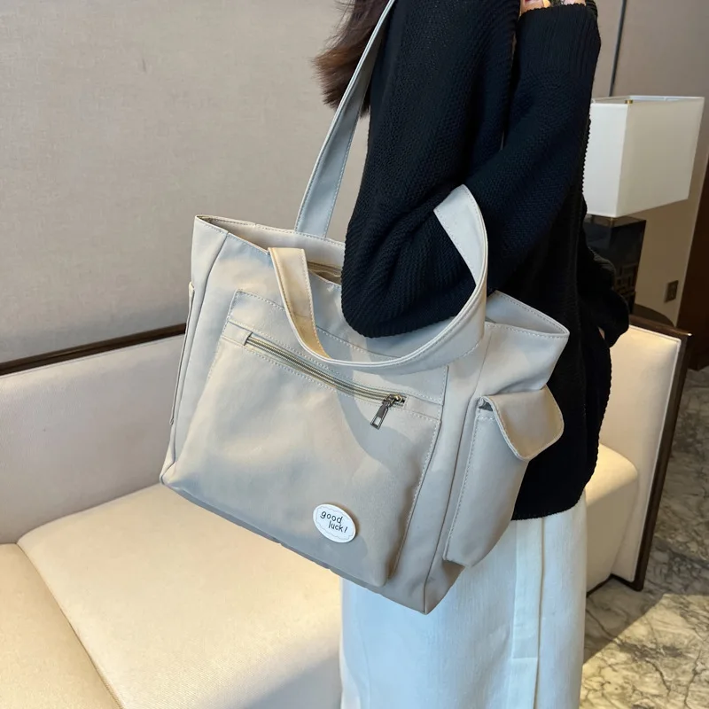 2023 new Women's Retro Large Size Bags Cotton Canvas Shoulder Bag Fashion Crossbody Handbag Zipper Casual Tote Multi Pocket
