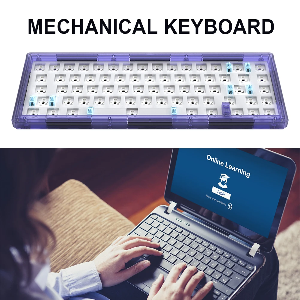 

DIY Gaming Keyboard Kit NKRO Hot Swap 67 Keys Wired Mechanical Keyboard USB To Type-C Cable RGB Backlit Gasket for PC Computer