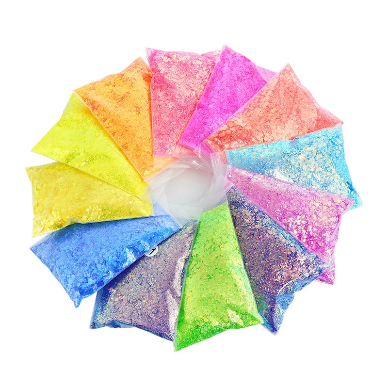 

5g/Bag Sparkly Holographic Mixed Hexagon Chunky Shape Nail Glitter Powder Sequins Flakes Slices DIY Manicure Dust Powder Pigment