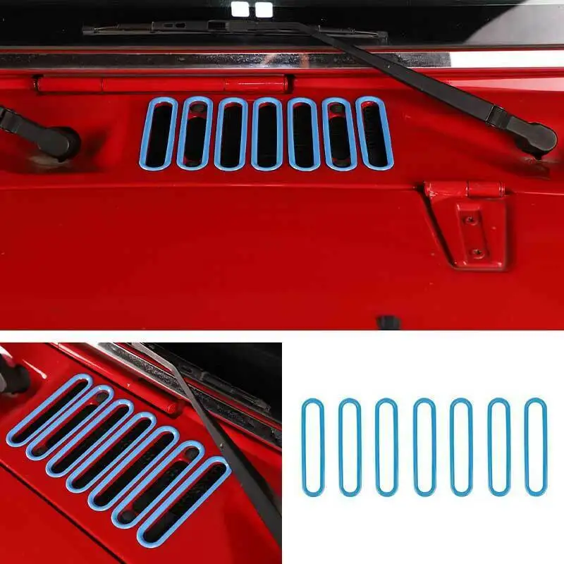 

For Jeep Wrangler JK 2007-2017 Light Blue Engine Hood Air Inlet Vent Outlet Ring