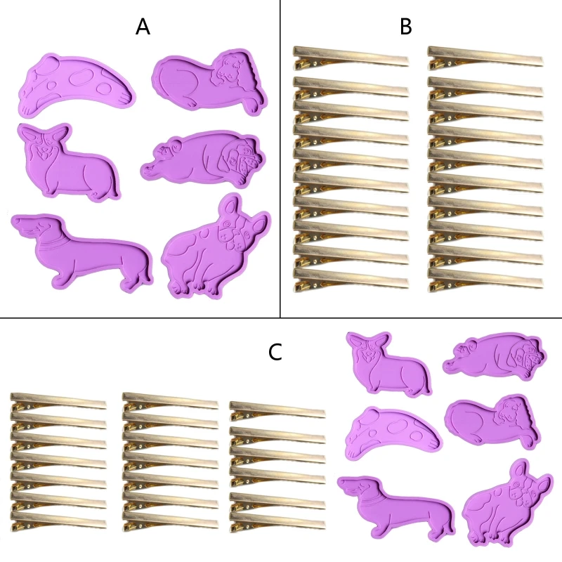 

Блестящие глянцевые силиконовые формы 517F, различные формы для заколок для домашних питомцев, форма «сделай сам» для брелока, подвески, форм...