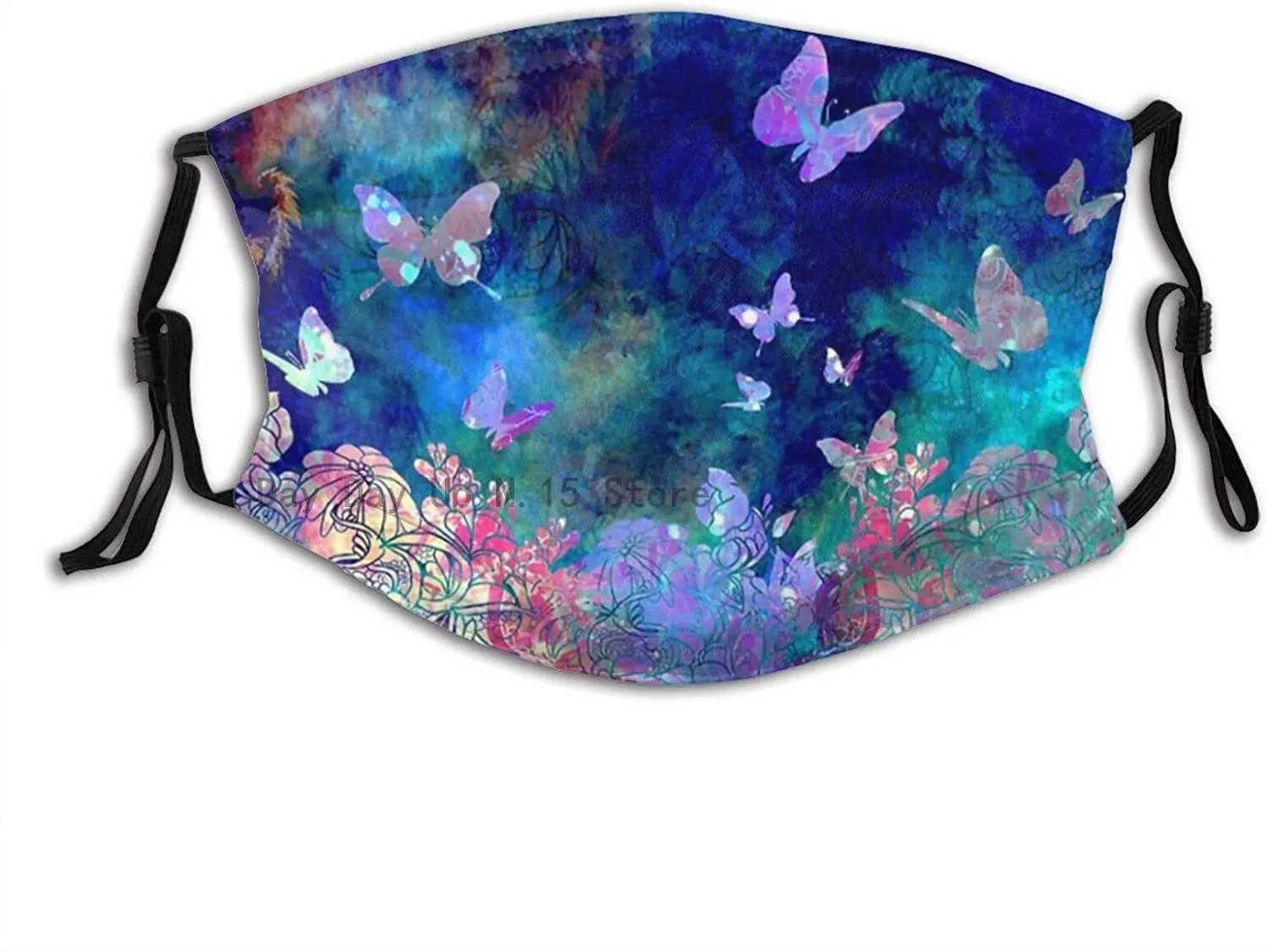 

Маска для лица с бабочками и голубым небом моющаяся многоразовая Регулируемая Бандана с фильтрами для взрослых женщин и мужчин