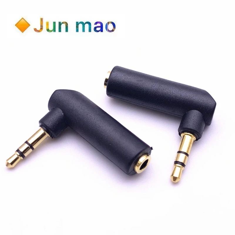 

1PCS Gold plated nickel plated elbow 3.5mm male female dual channel extension adapter 3 L-shaped headphone audio adapter