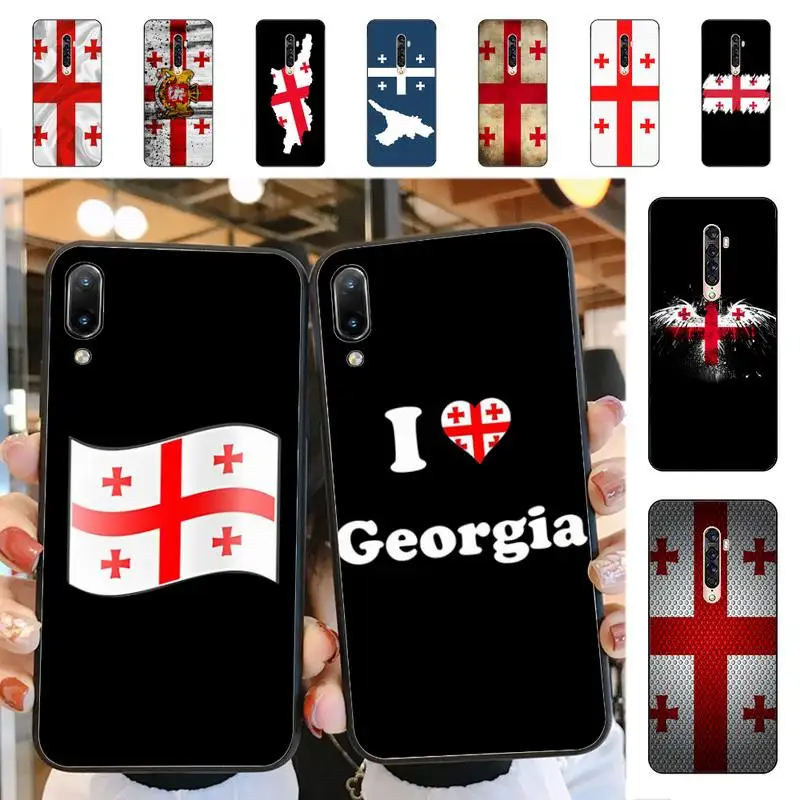

YNDFCNB Georgia Flag Phone Case for Vivo Y91C Y11 17 19 17 67 81 Oppo A9 2020 Realme c3