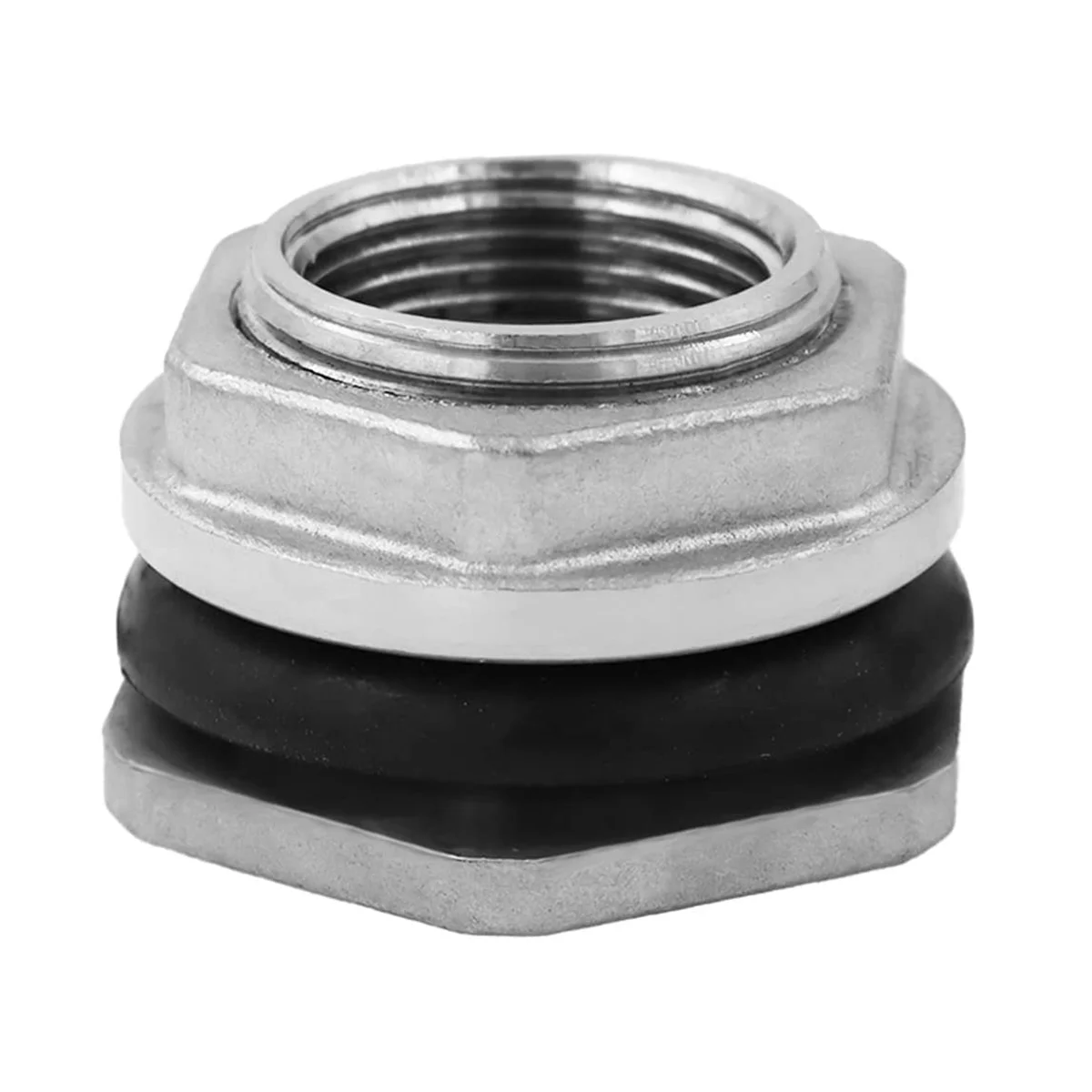 

2inch Water Tank Connector SUS304 Stainless Steel Thru-Bulk Fitting,Water Pipe Connector,for Rain Barrels,Aquariums