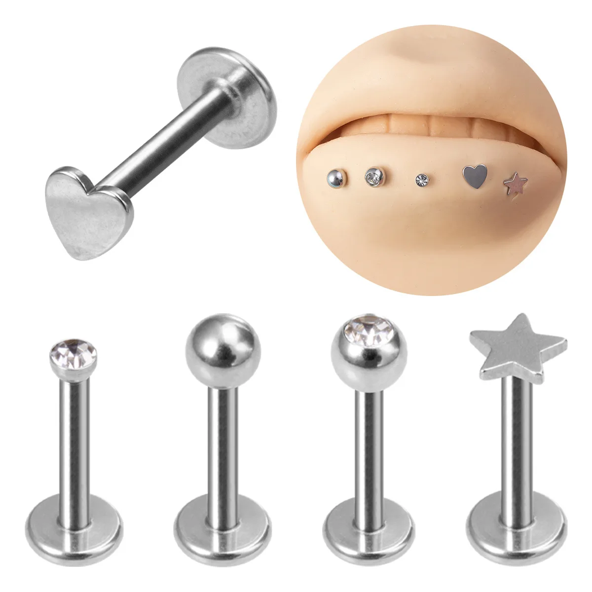 

Stainless steel body piercing lip nails Flat bottom ear nails jewelry with body piercing jewelry