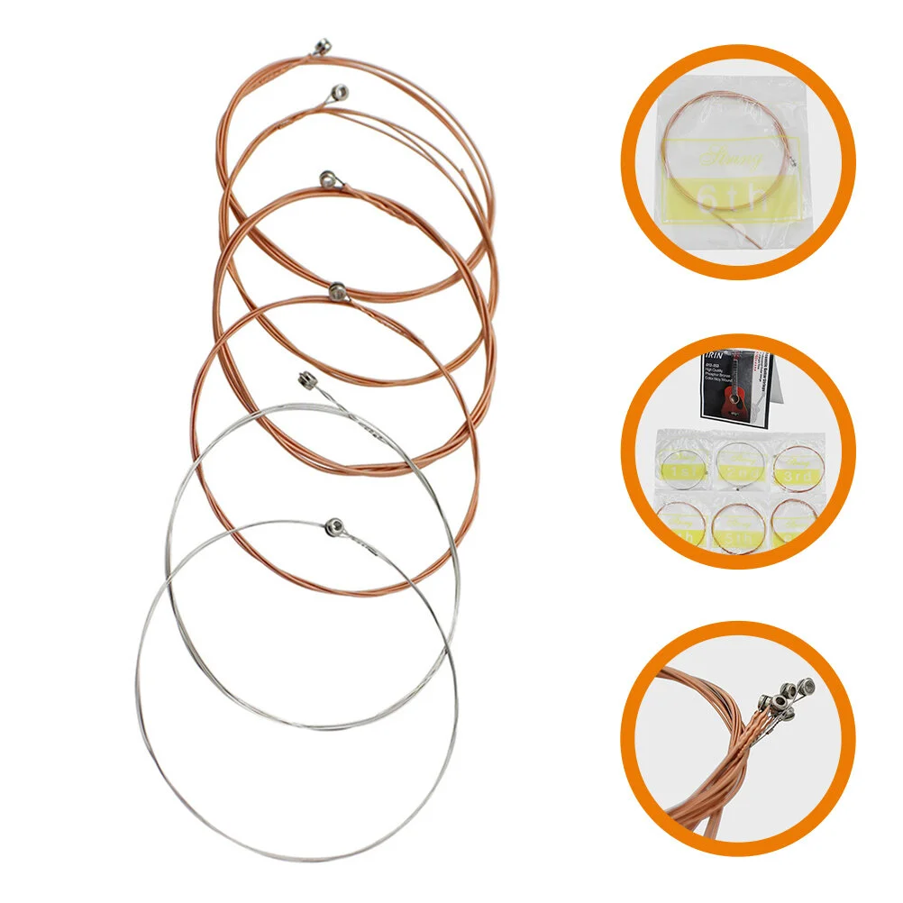 

6 pcs Music Instrument Guitar Strings Bass Guitar Strings Metal Acoustic Guitar Strings