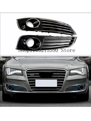 Автомобильный левый правый боковой передний бампер, противотуманный фонарь, решетка радиатора, крышка гриля для AUDI A8 D4 2010 2011 2012 2013 Инструменты 4H0807679