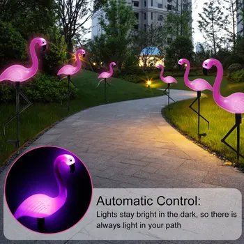 Solar Flamingo Light IP55 Waterproof LED Pink Flamingo Stake Light Landscape Ground Lamp for Outdoor Garden Park Pathway 2023 5