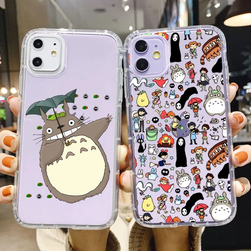 

Spirited Away Anime Kaonashi Totoro Phone Case for iPhone 14 pro 12 Pro 13 PRO 11pro MAX 6 7 8 Plus XR XS Max TPU Silicone Cover