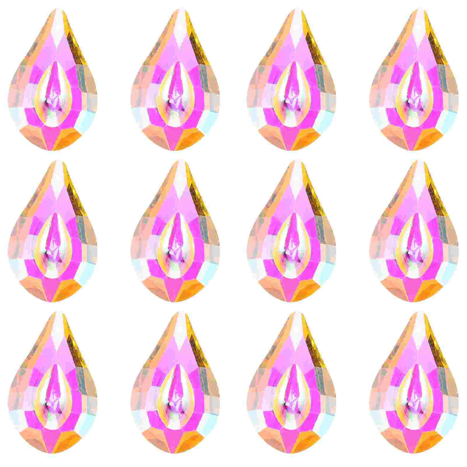

12pcs Crystal Prisms Hanging Light Crystals Decorations Chandelier Prism Pendant Parts