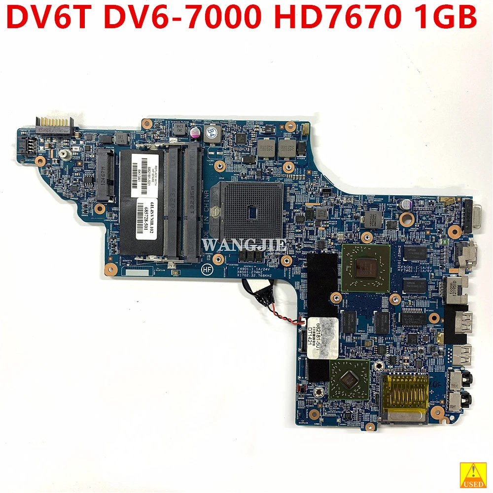 Используется для HP DV6T DV6-7000 Материнская плата ноутбука HD7670 1 ГБ 55,4xr01. 003 48,4sv01. 011 682181-001 682181-501 Бесплатный ЦПУ 100% рабочий