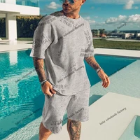 mens summer retro tracksuit vintage harajuku 3d printed t shirt shorts set 2 pieces oversize suit male casual outfit streetwear