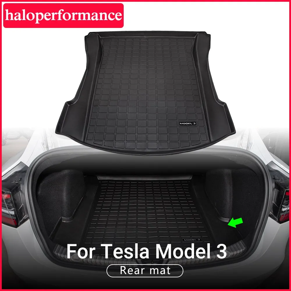 

New TPE Front Trunk Mat Floor Waterproof Protective Pads For Tesla Model 3 2021 Trunk Mats Accessories After Cargo Tray Model3