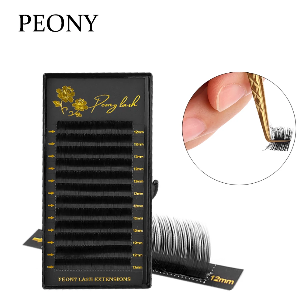 

PEONY Individual Classical Eyelashes Russian Volume Matte Black Professional Self-grafting Faux Mink False Eyelash Extension