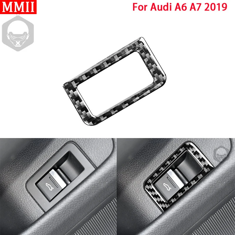 

RRX Real Carbon Fiber Interiors for Audi A6 C8 A7 2019-2022 Trunk Switch Decoration Cover Trim Sticker Car Accessories Styling