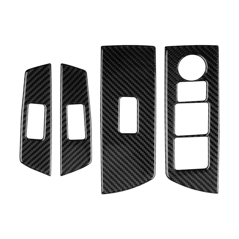 

Car Carbon Fiber Window Glass Lift Button Trim Switch Cover Door Armrest Panel Sticker for Mazda CX-9 2016-2020 Right