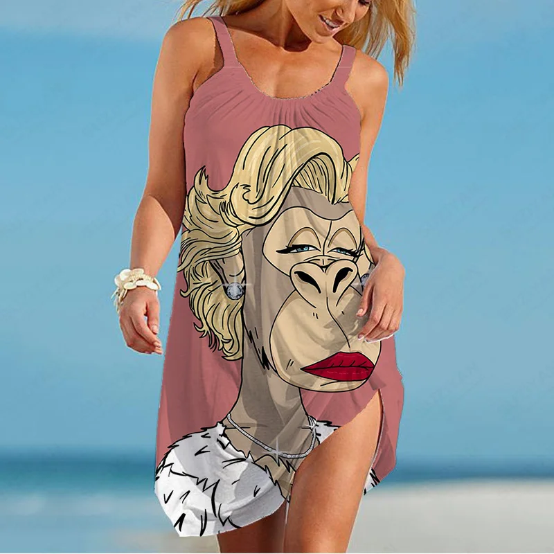 

Urban Style Korean Dress Wholesale Top Quality Oversized Clothing Kawaii Dress Large Size Sleeveless Grace Women'S Dresses