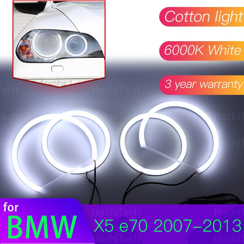 

Angel Eyes Kit 6000L Cotton White Halo Ring Light for BMW X5 E70 2007 2008 2009 2010 2011 2012 2013