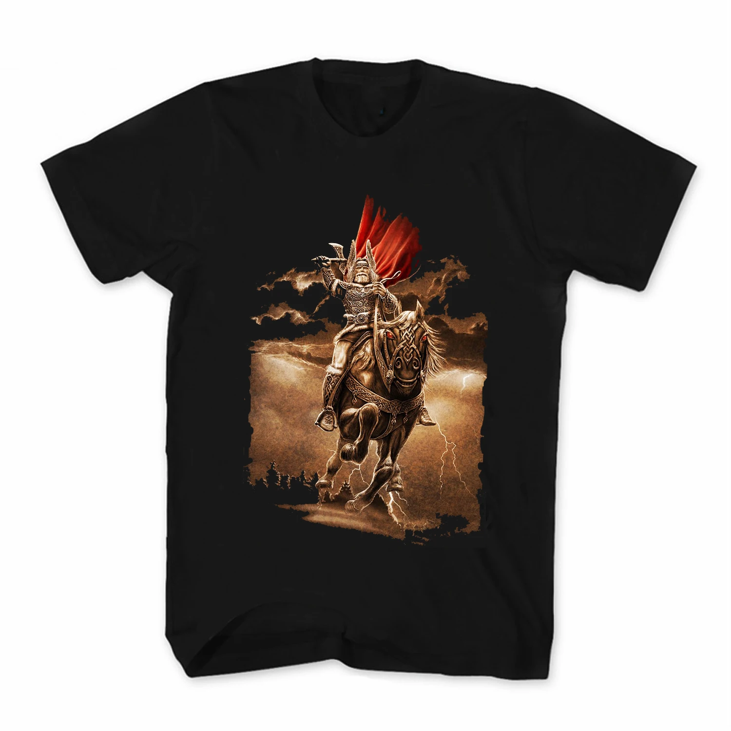 

Slavic Highest God War God of Thunder and Lightning Perun T-Shirt Short Sleeve Casual 100% Cotton O-Neck Summer Mens T-shirt