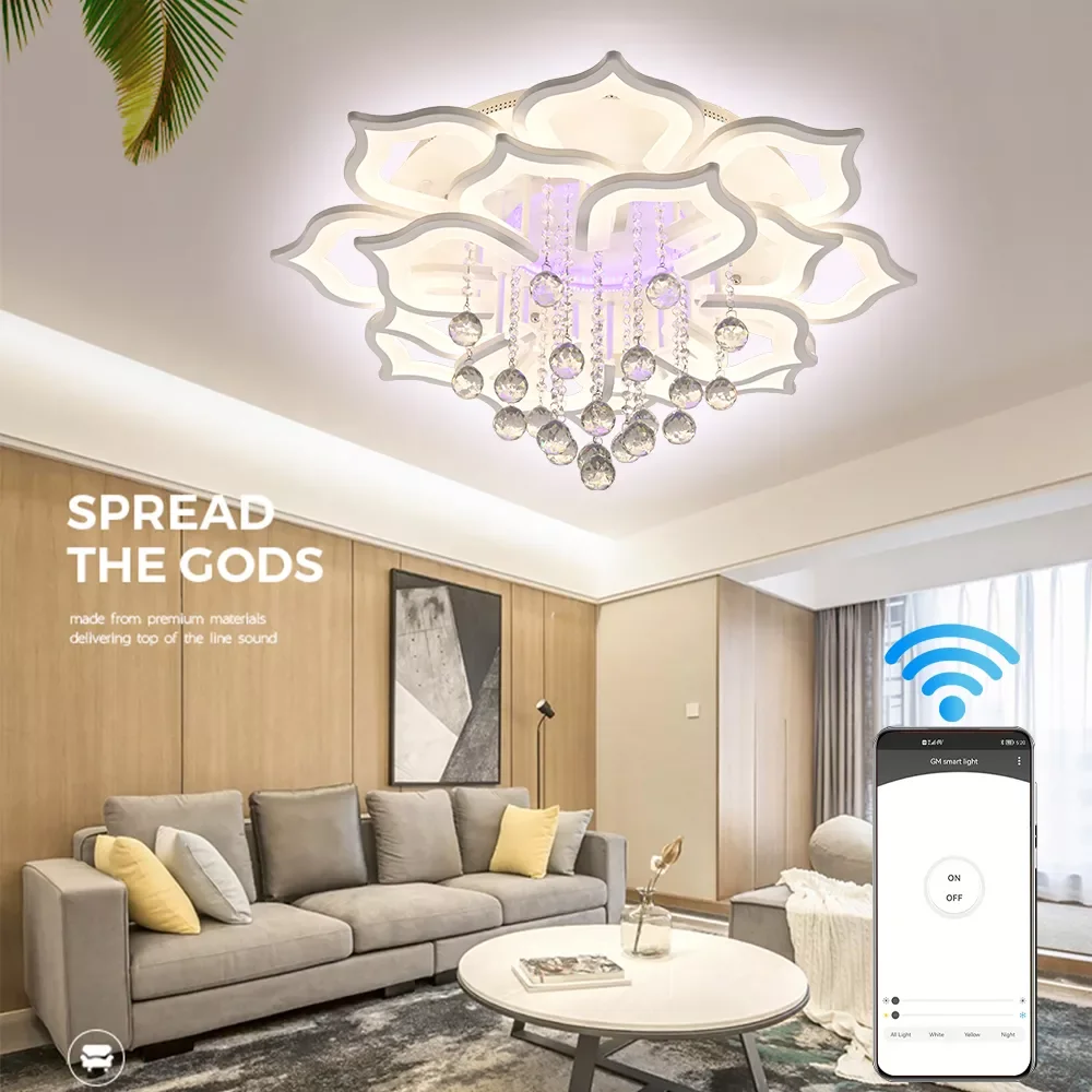 

Современный светодиодный потолочный светильник в скандинавском стиле, люстры с кристаллами К9 для гостиной, декоративные комнатные лампы, ...