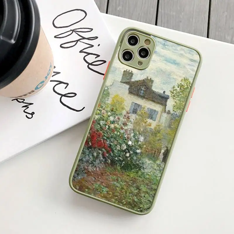 Claude Monet Print Phone Case for iPhone 14 11 12 13 Mini Pro Max 8 7 Plus X XR XS MAX Translucent Matte Cover