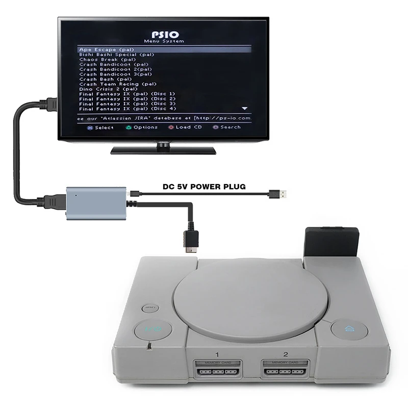 Фото Игровая консоль PS1, толстая модель, эмулятор оптического привода, аксессуары, игровая карта 32 ГБ/64 ГБ/128 ГБ №3