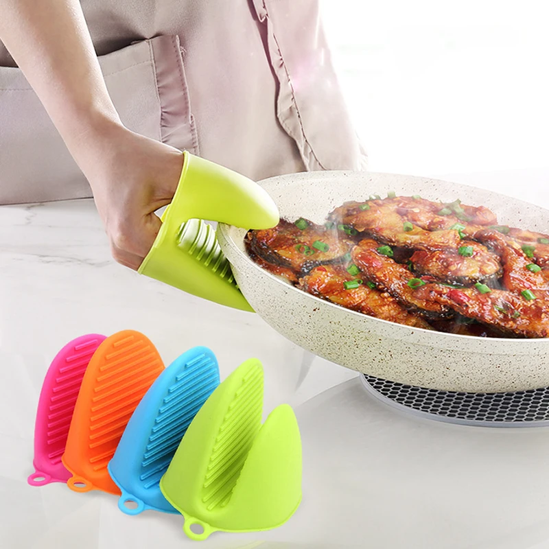 

1PCS Microwave Oven Glove Silicone Heat Insulation Mitts Anti-slip Anti Scalding Pot Bowl Holder Clip Gloves Kitchen Baking Tool