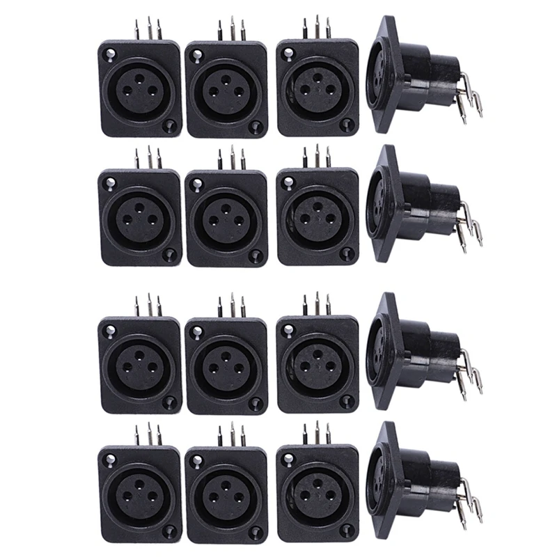 

40Pcs Black XLR 3Pin Female Jack Panel Mount Chassis PCB Socket Connector