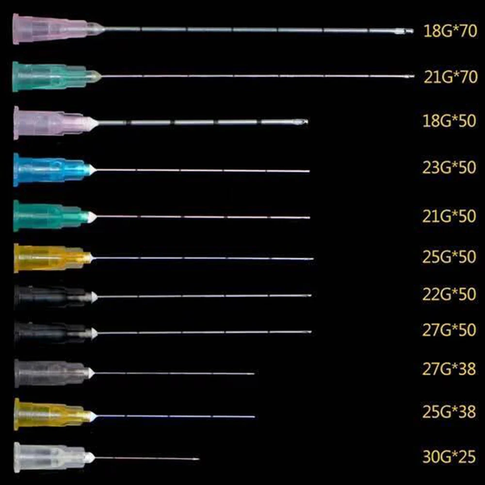 30Pcs/Pack Disposable Blunt Tip Micro Cannula 18G 21G 22G 23G 25G 27G 30G Micro Blunt Cannula