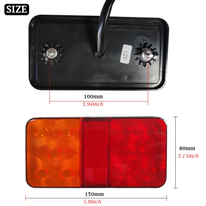 Фото 2PCS 12V 10LED Задние фары задние фары указатели поворотного сигнала стоп - огни автоприцеп автоприцеп №3
