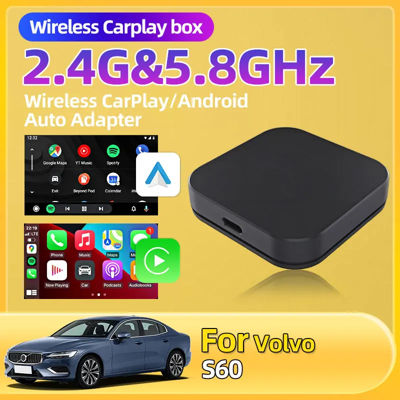 Для Volvo S60 Беспроводная Android Auto Smart TV Box Автомобильная интеллектуальная система