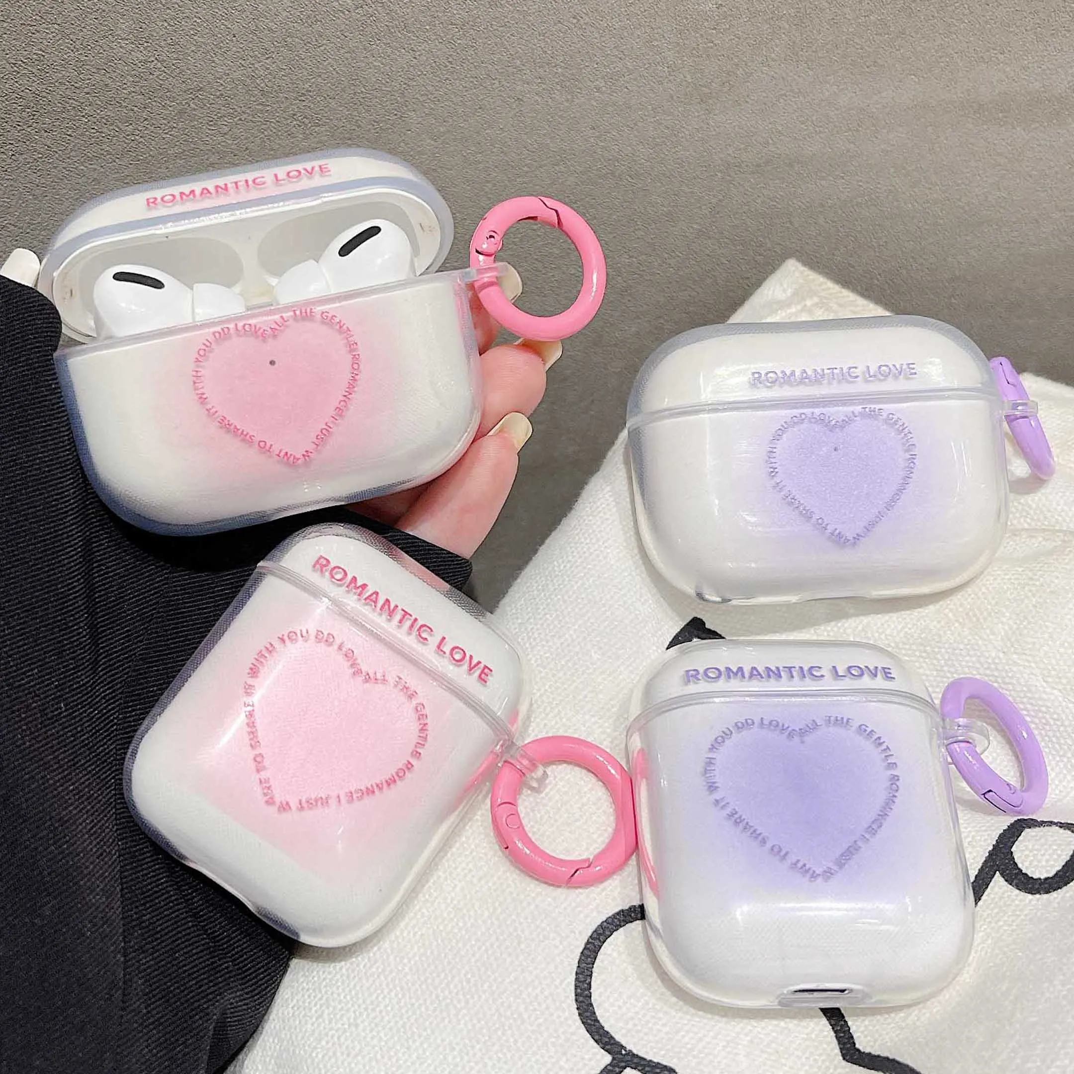 Романтичная любовь градиентные сердца ins Джейн яркие наушники планшетофон для