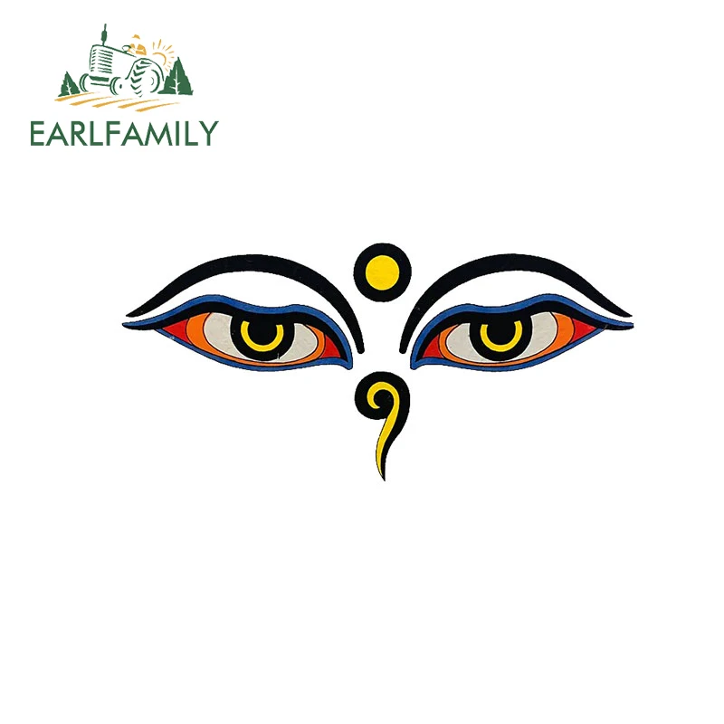 

EARLFAMILY 13 см x 6,1 см для глаз Будды забавная Автомобильная наклейка Водонепроницаемая наклейка кондиционер автомобильные аксессуары графика