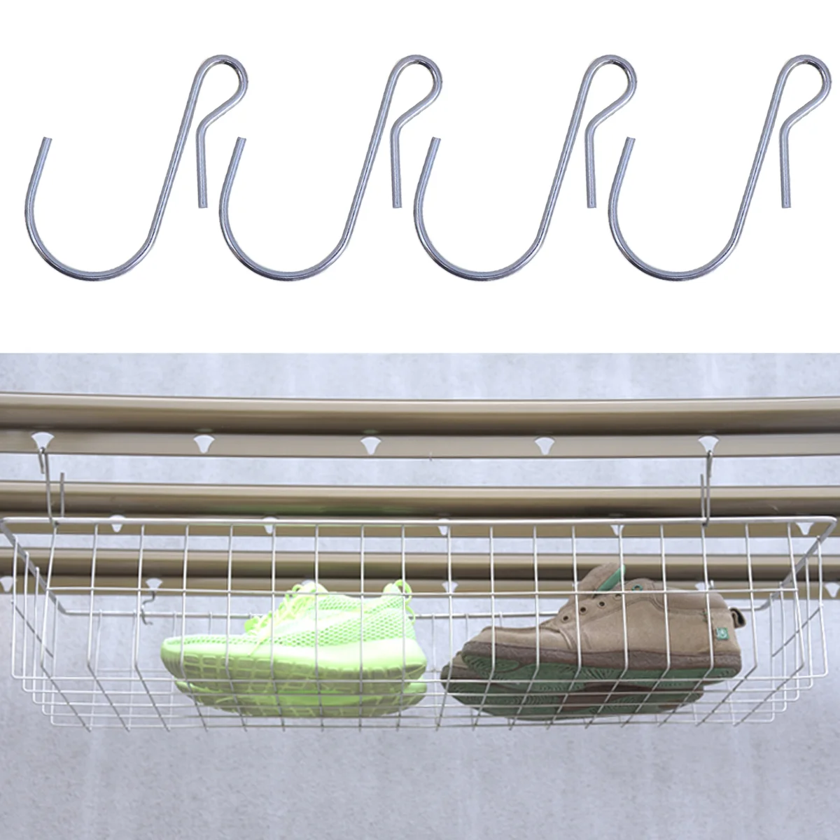 

10pcs Hanging Hooks S Shaped Metal Hooks Premium Heavy Duty Hangers Hooks for Kitchen Utensils Clothes Bags Towels (Silver)