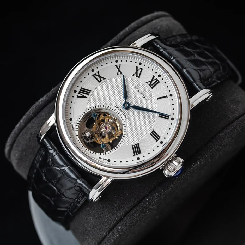 

seagull automatic tourbillon watch ST8002 ST8004 ST8001movement watches seakors brand wristwatch genuine leather 5ATM
