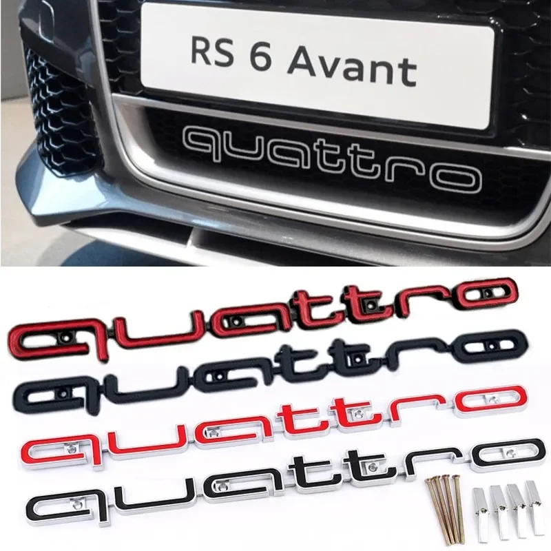 

ABS Car Exterior Front Grille Emblem for Audi Quattro Logo A3 A4 A5 A6 A6L A7 A8 Q3 Q5 Q7 S3 S4 S5 RS3 RS4 RS6 Badge Accessories