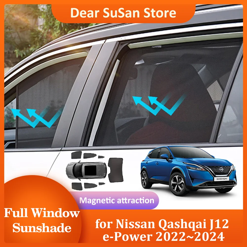 Автомобильный Магнитный солнцезащитный козырек для Nissan Qashqai J12 e-Power 2022 ~ 2024