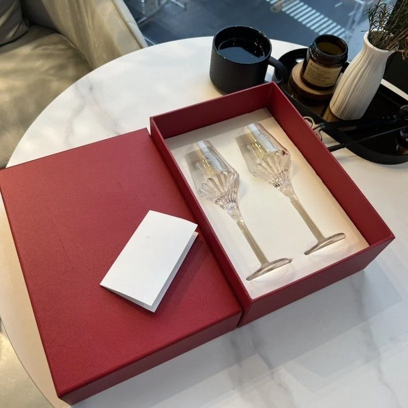 

High quality crystal pair glass gift box luxury goblet red wine glass wine ware gift