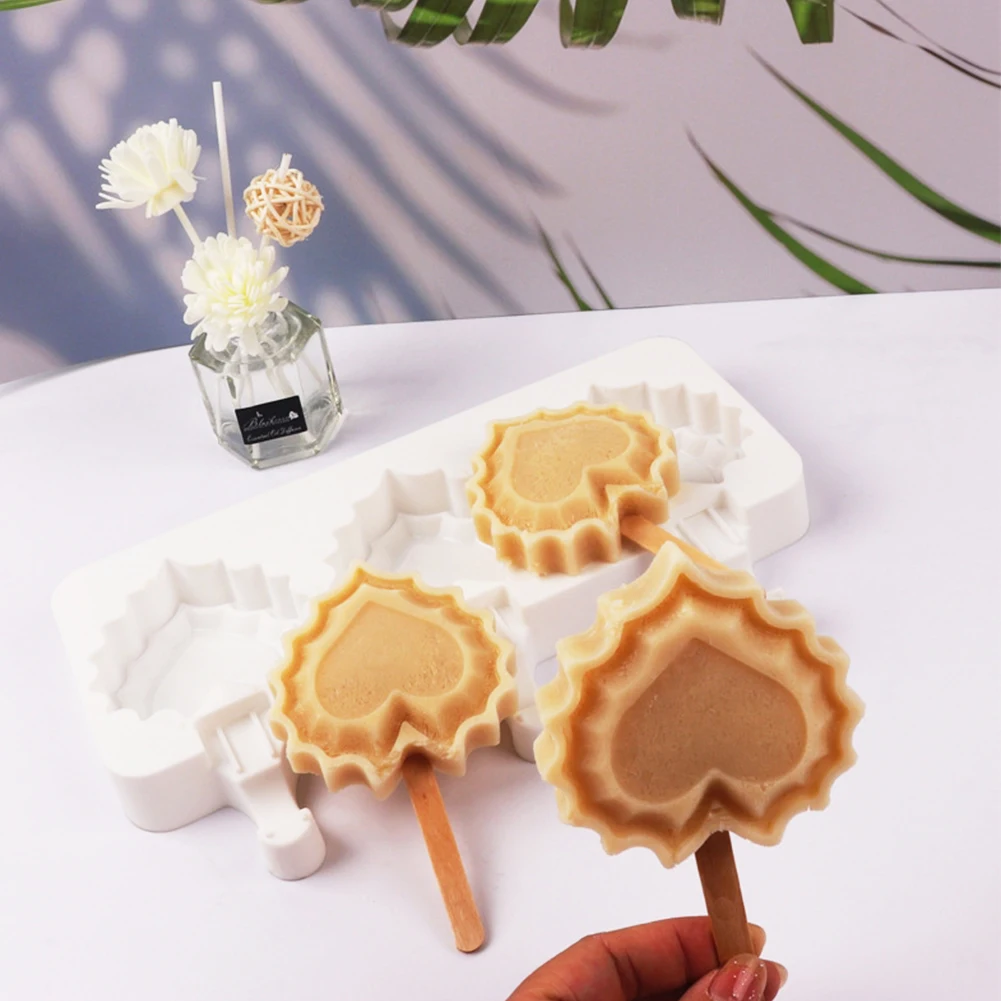 

Love Silicone Popsicle Mold Ice Cream Mould Summer DIY Homemade Ice Cube Tray Ice Pop Block Freezer Fruit Juice Dessert Tools