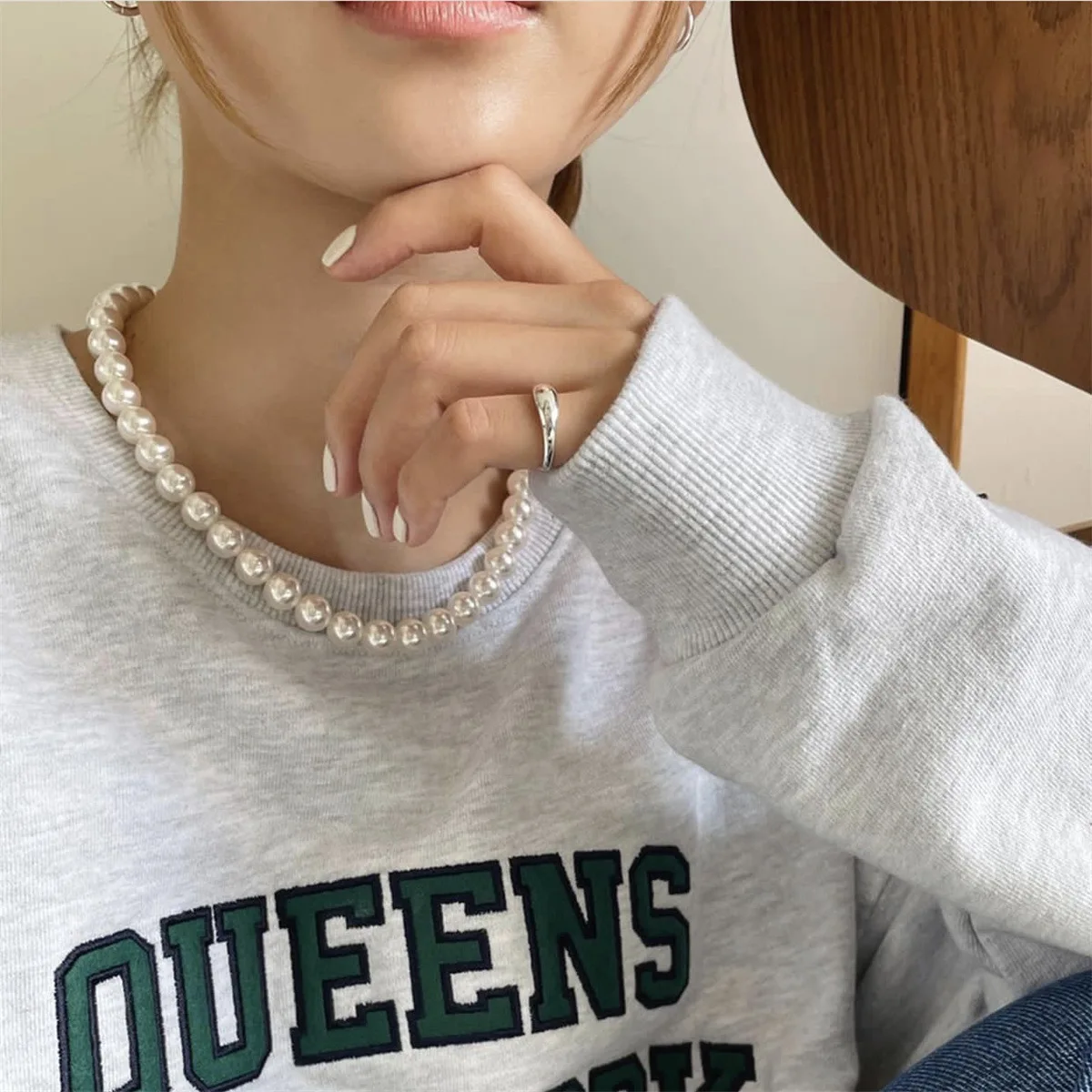 

New Fashion Simple Pearl Chain Choker Necklace For Women Wedding Love Shell Heart Pendant Necklace Jewelry Wholesale Gift