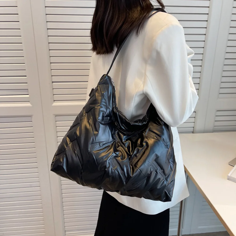 

Женская зимняя сумка, модная сумка на плечо, стеганые сумки через плечо с хлопковой подкладкой, однотонные вместительные сумки